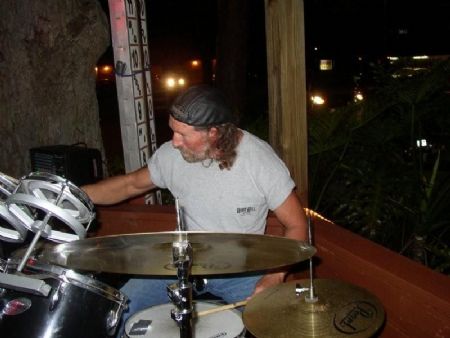 Rick playing drums